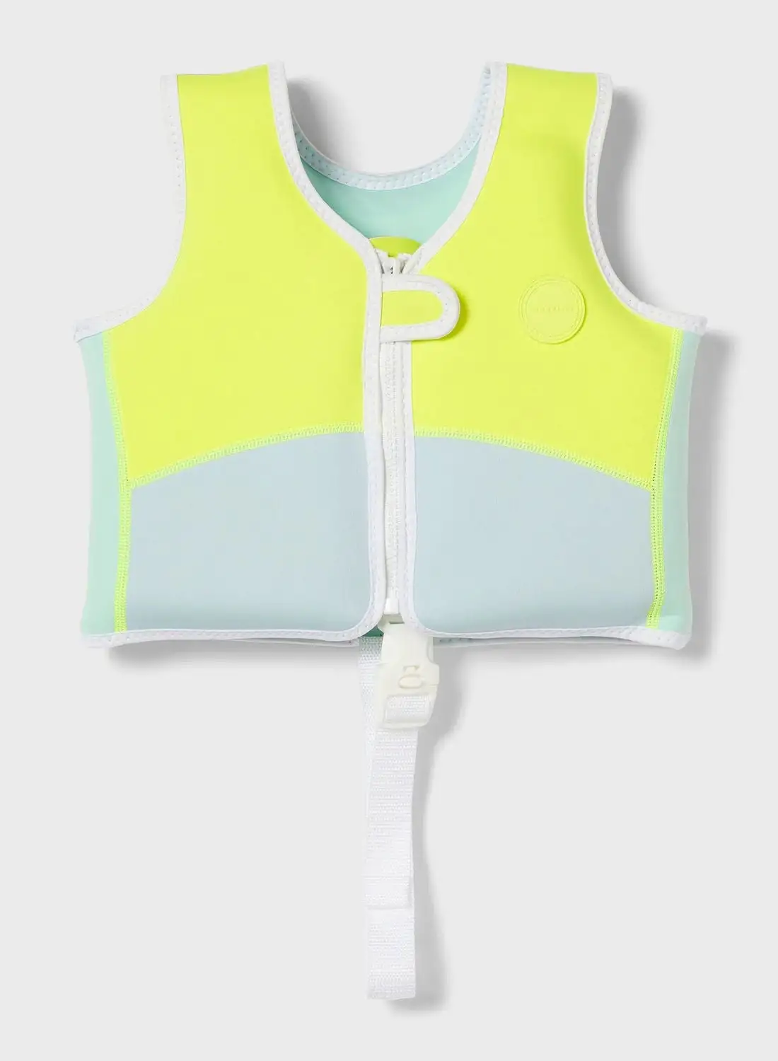 SUNNY LIFE Salty The Shark Swim Vest 1-2 Aqua Neon Yellow