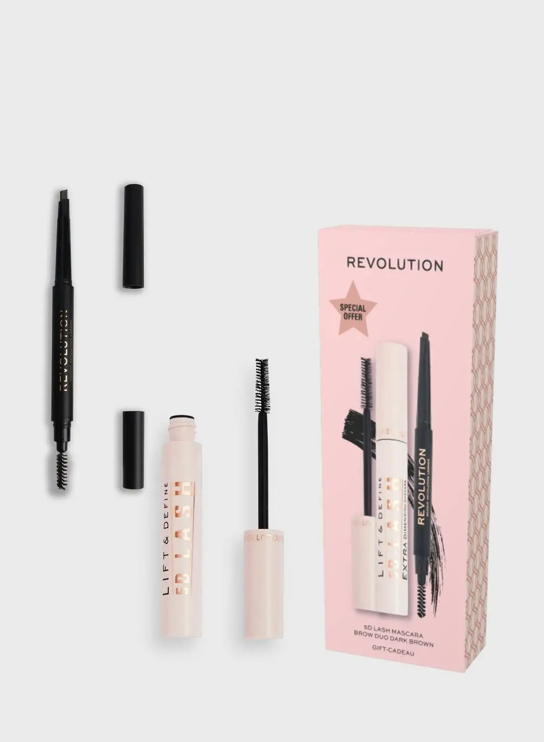 ماسكارا رموش 5D من REVOLUTION (1296496) وDuo Brow بني داكن (1708326)