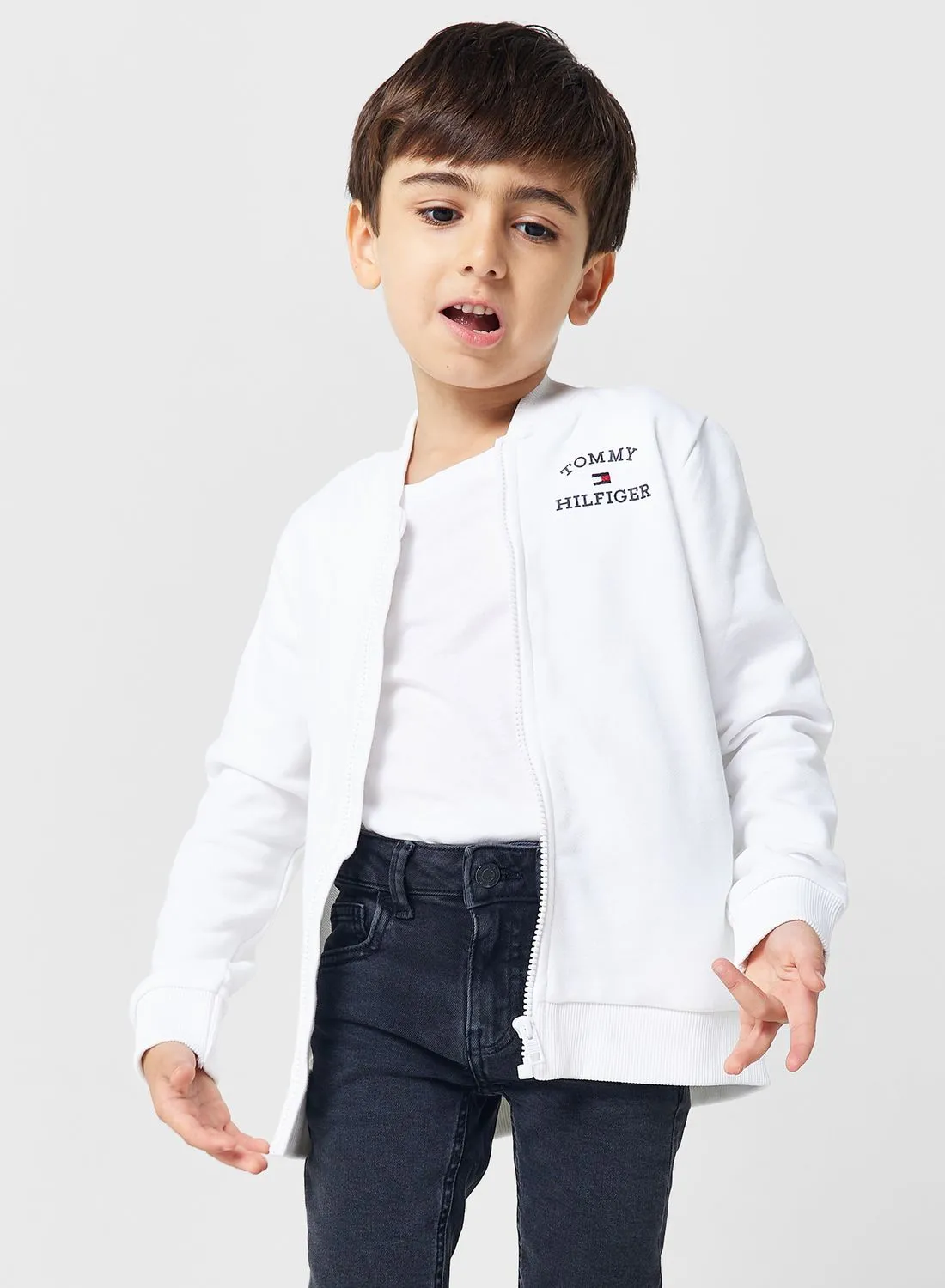 TOMMY HILFIGER Kids Logo Zip Through Sweatshirt