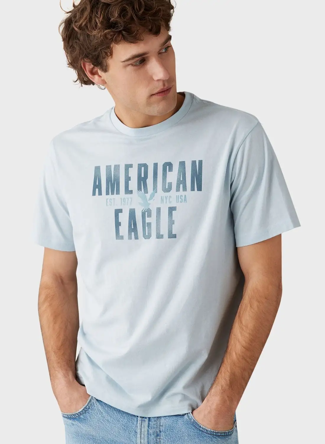 American Eagle Logo Graphic Crew Neck T-Shirt