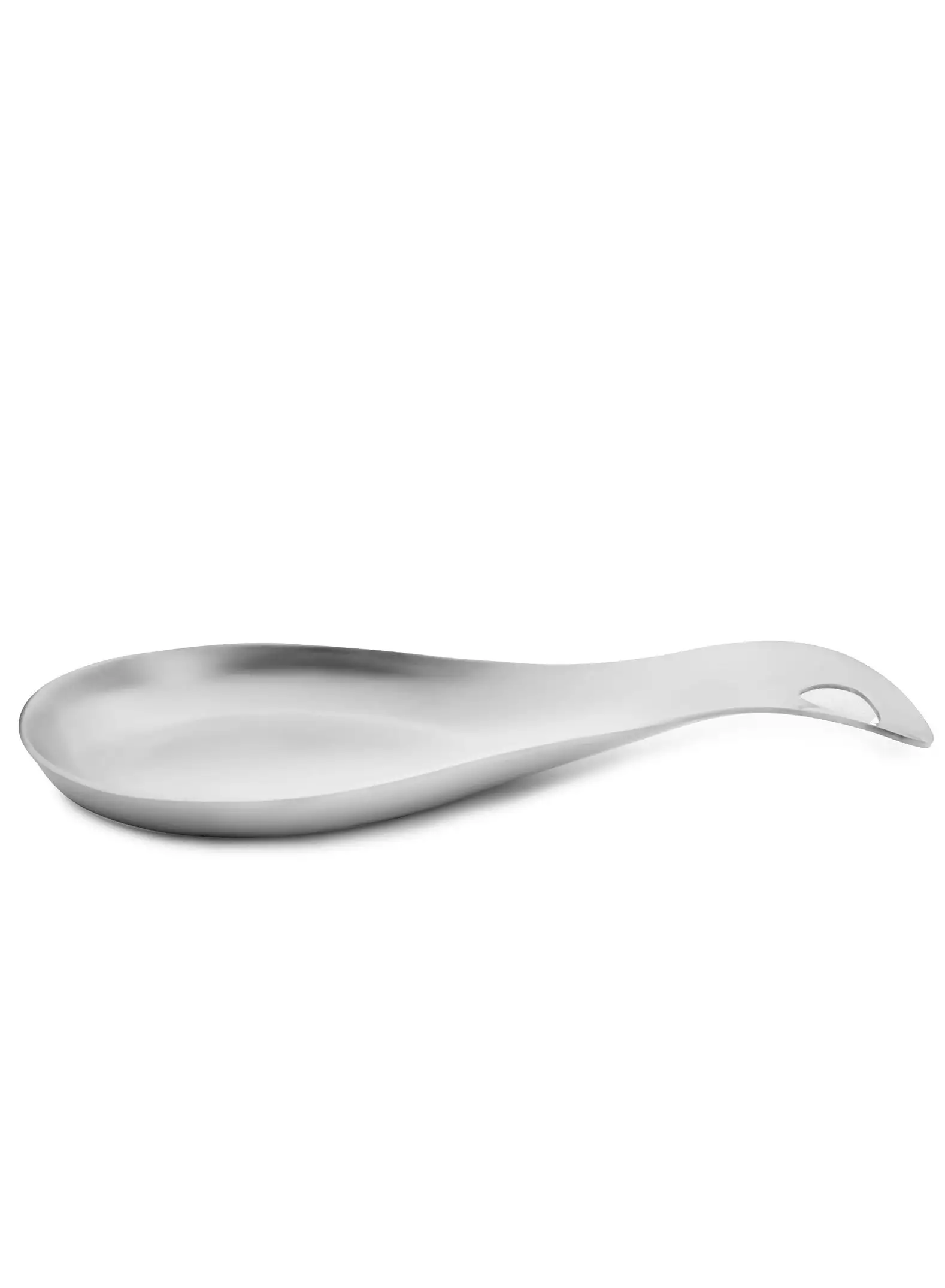 Cuisine Art Stainless Steel Spoon Rest Kitchen Tableware Spatula Holder Soup Spoon Rest Utensil Cutlery Stand Shiny Silver