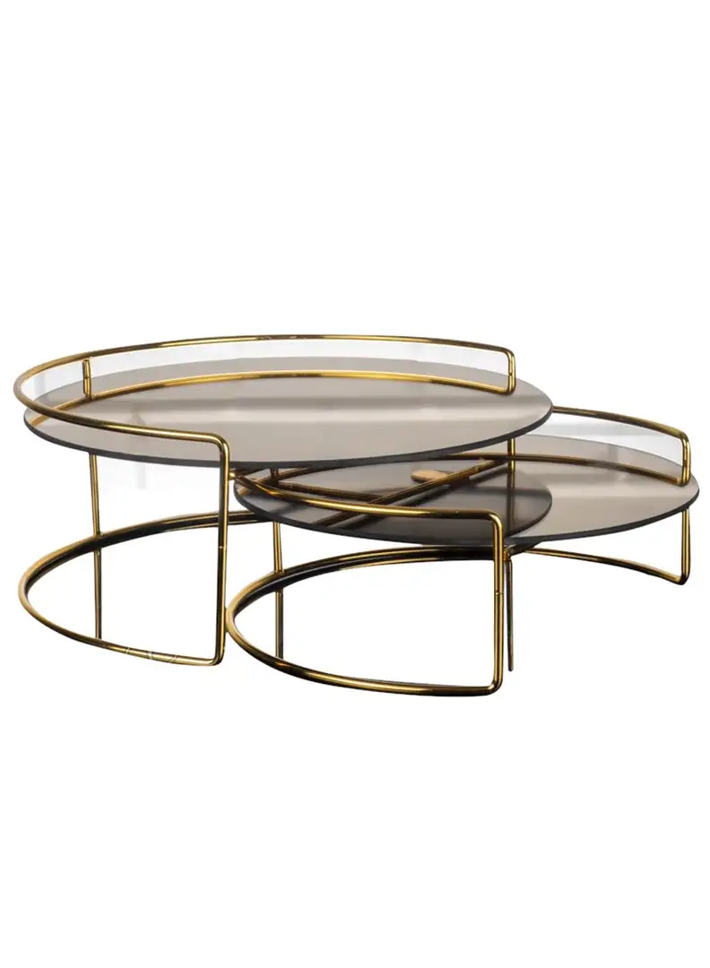 ZEYVE 2 Step Serving Set Round Gold 30X12Cm