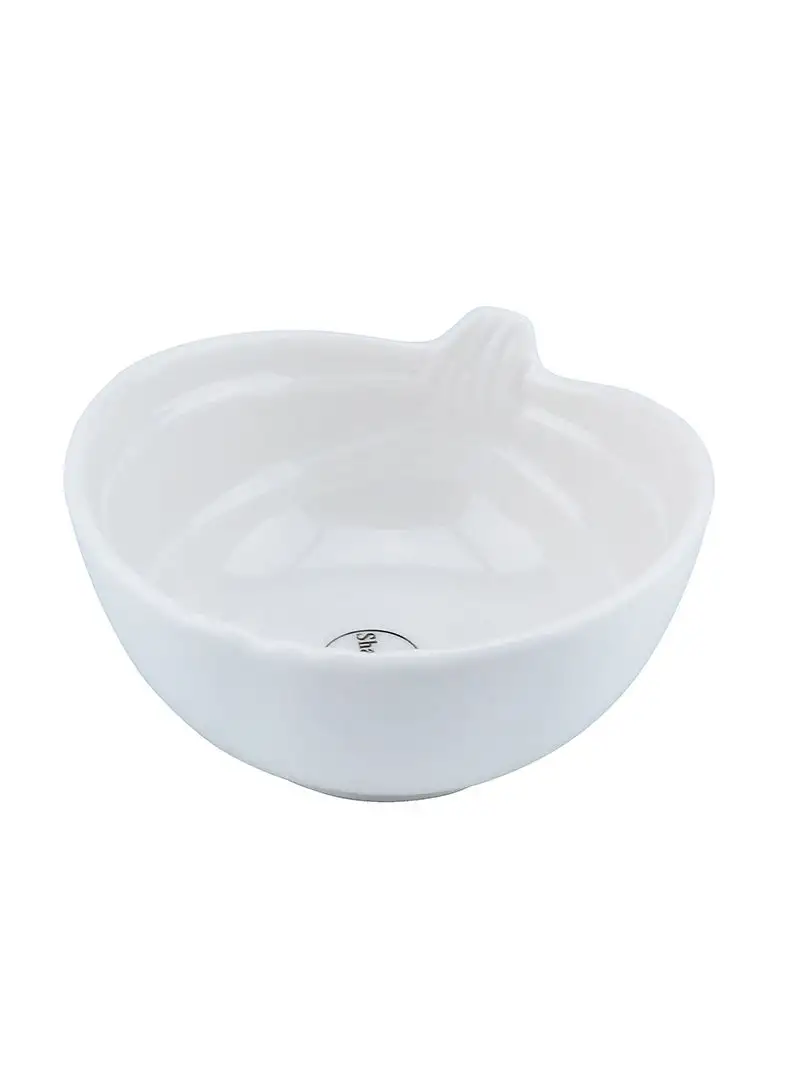 Shallow Shallow Porcelain Ceramic Serving Bowl - 10x4.5cm, White