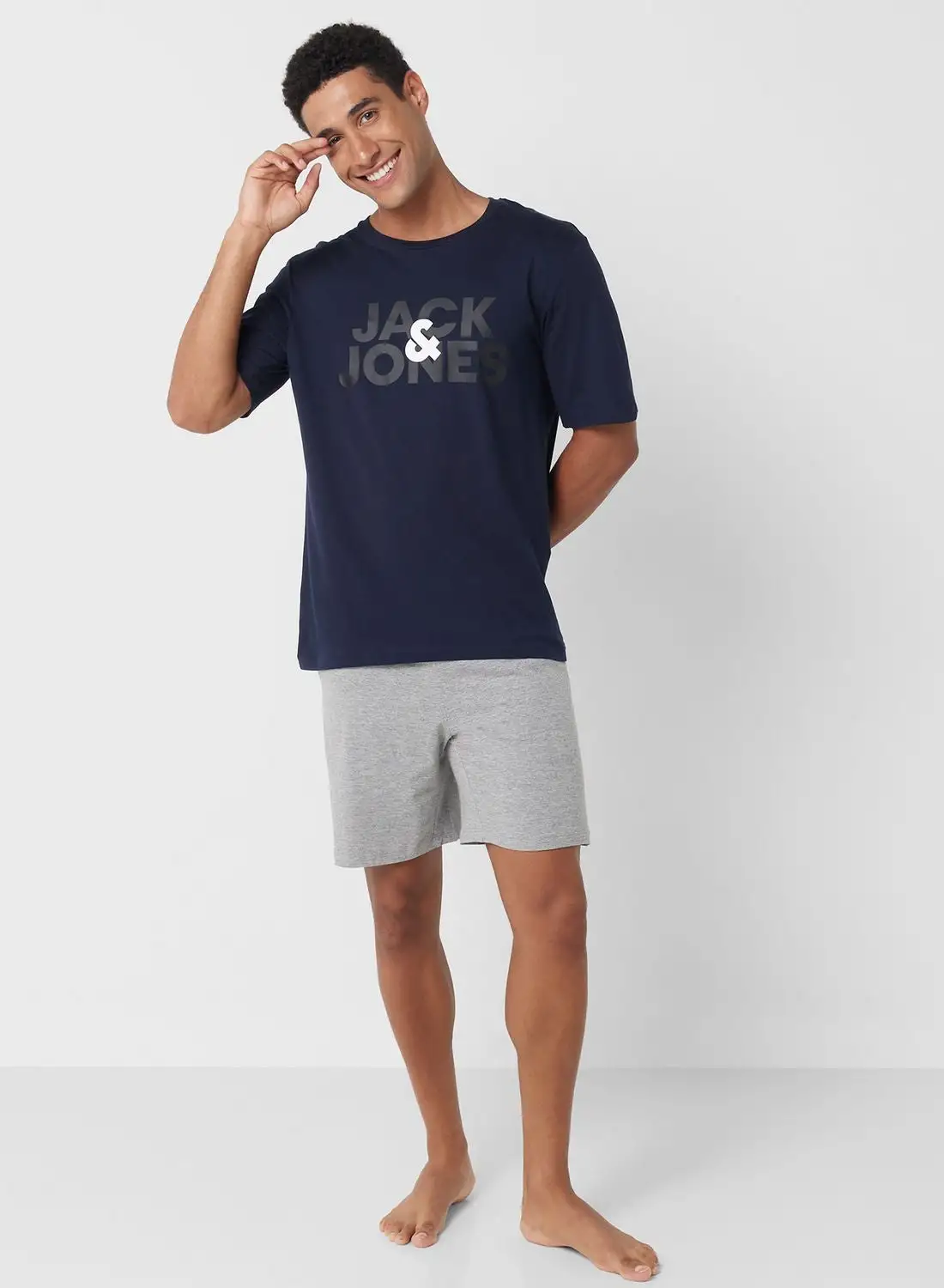 JACK & JONES Logo Crew Neck T-Shirt & Shorts Set