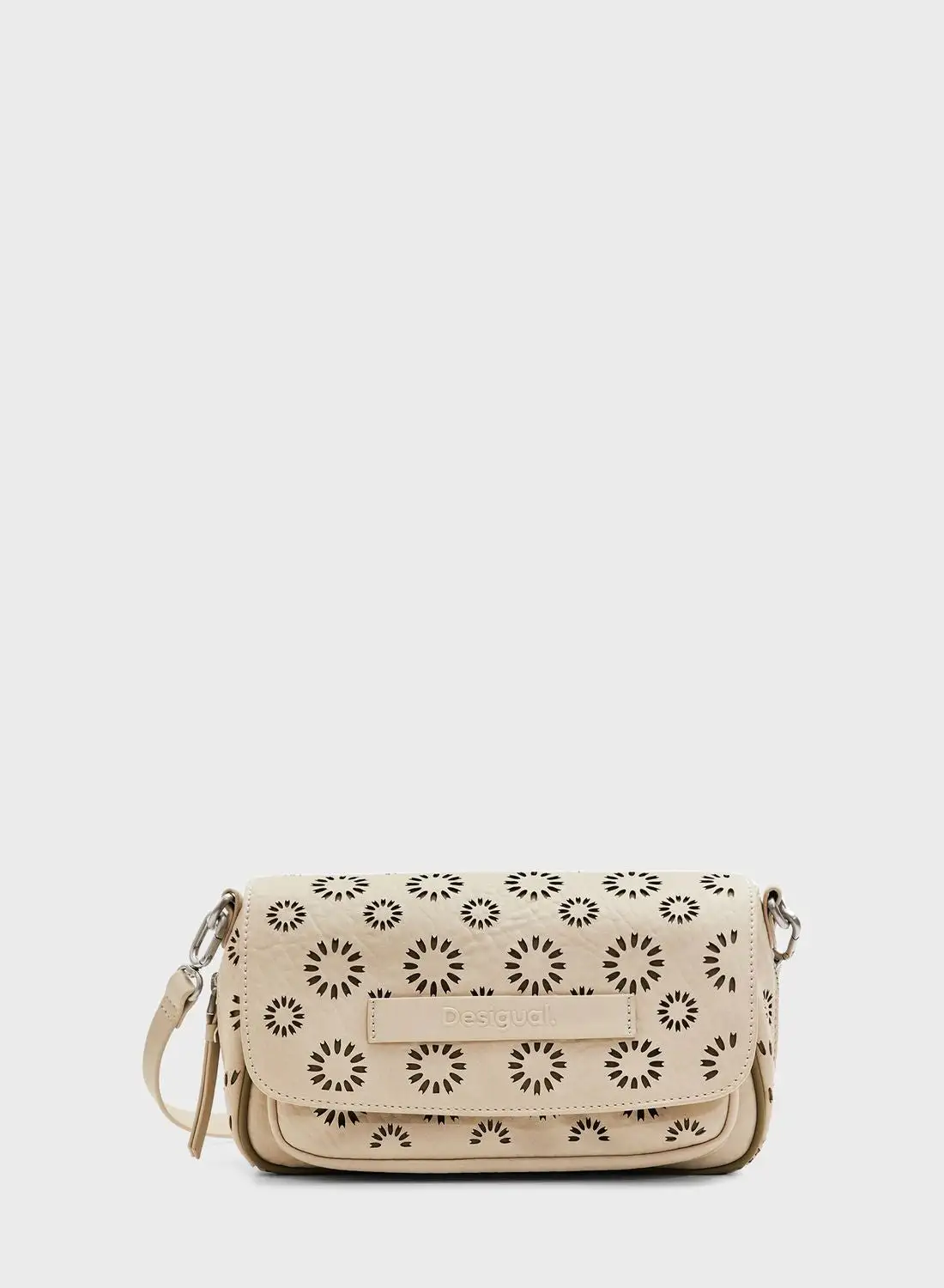 DESIGUAL Logo Detailed Flap Over Crossbody