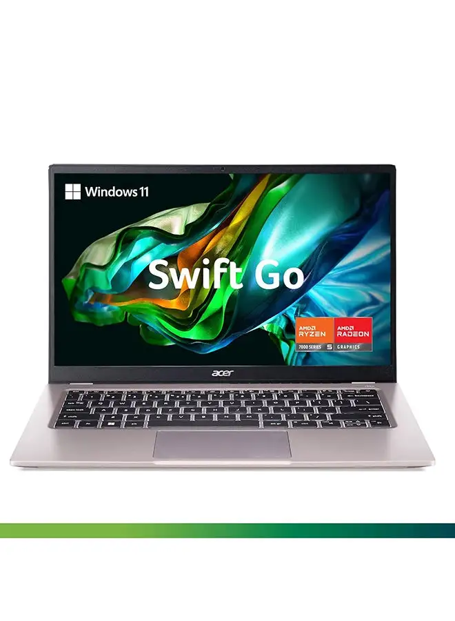 Acer Swift Go-Ultra 5-125H/16GB/512 SSD/Shared/14 بوصة 2.8K OLED/Win 11 Home/FP/BL-Evo إنجليزي/عربي فضي نقي