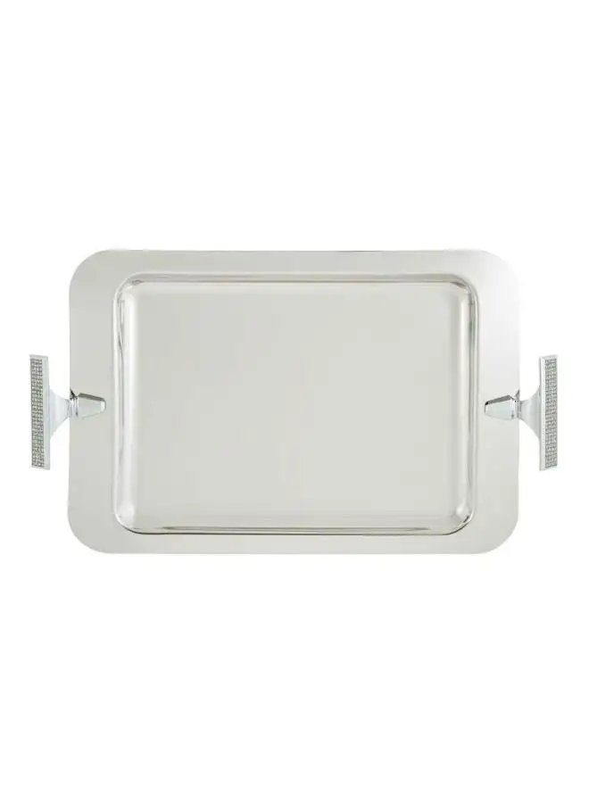 REGENT Glitter Stainless Steel Rectangular Tray Silver 51x31cm