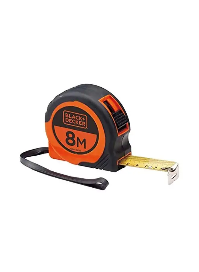 BLACK+DECKER Short Measurement Tape Orange/Black 8meter