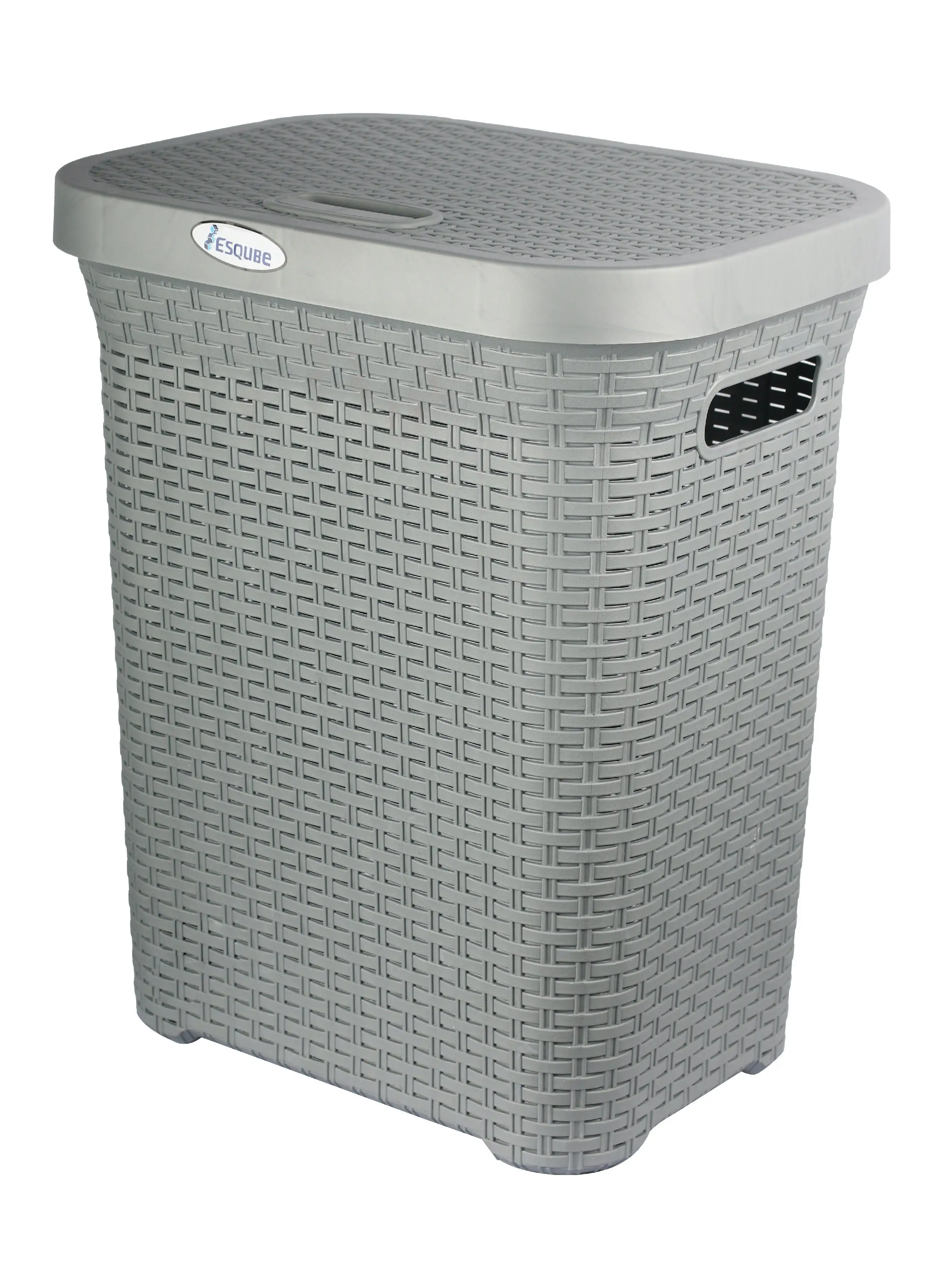 ESQUBE Laundry Basket With Lid Grey 50L Capacity