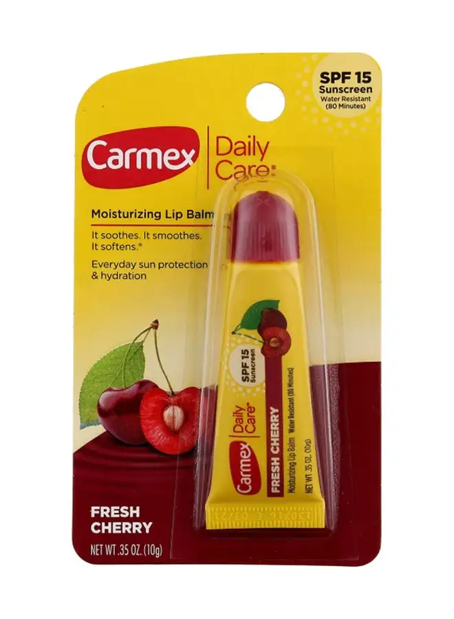 CARMEX Daily Care Moisturizing Lip Balm, Fresh Cherry, SPF 15, 0.35 oz Red 10grams