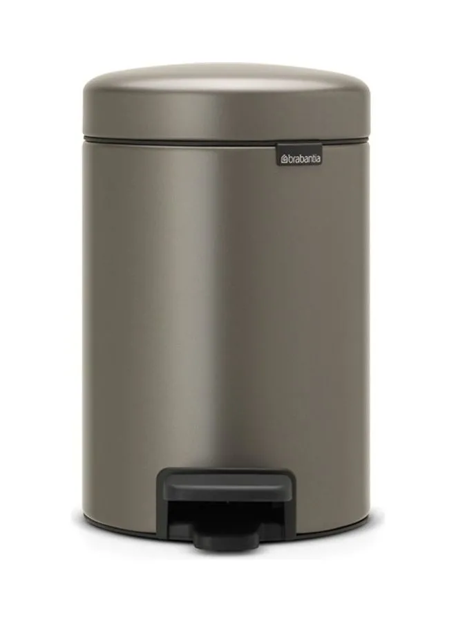 brabantia Pedal Bin Newicon With Plastic Inner Bucket Platinum 3Liters