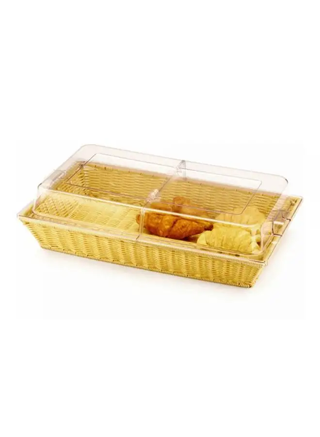 Sunnex Poly-Rattan Basket with Flip Top Cover - 90mm Deep Storage Solution