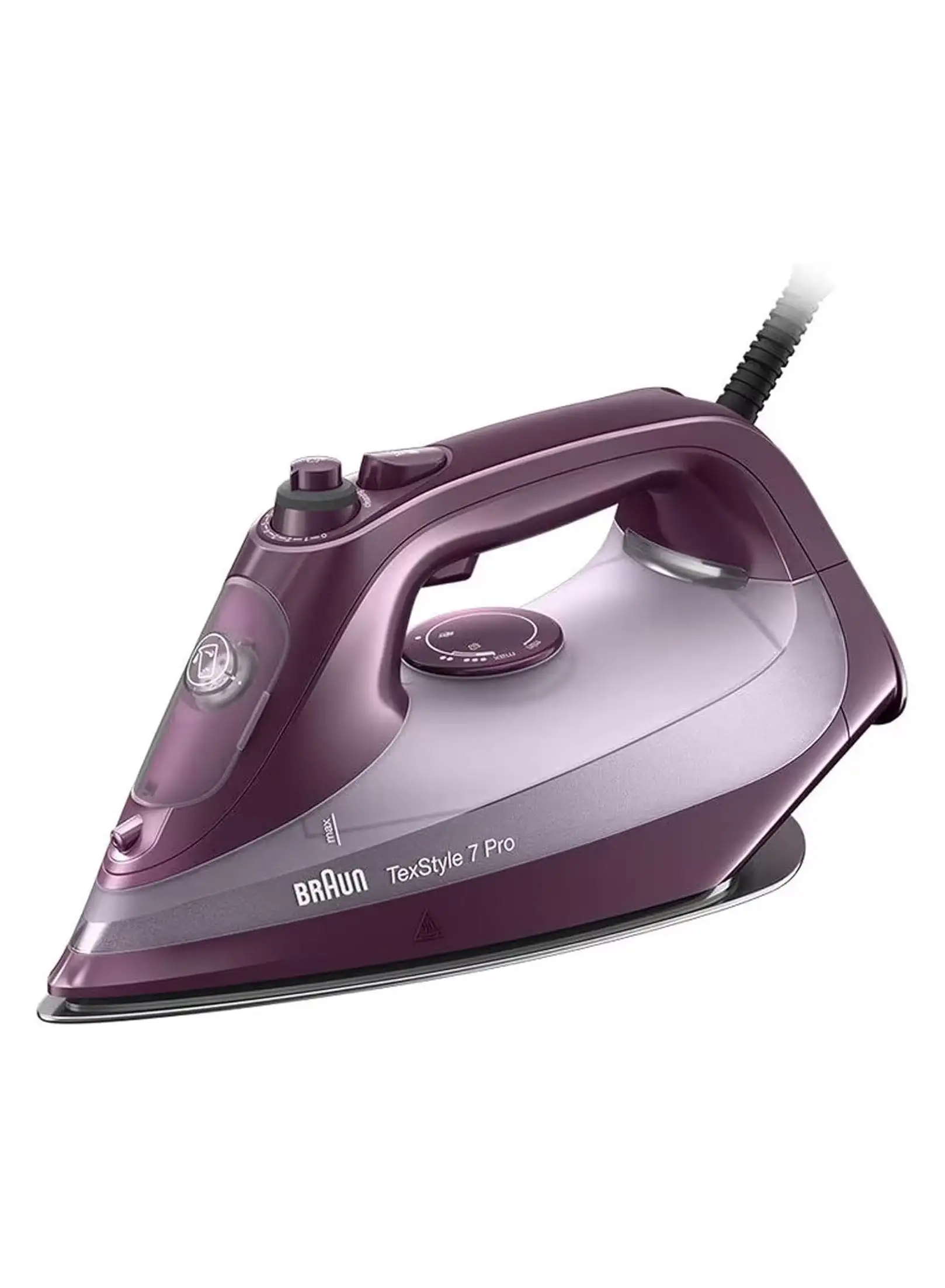 BRAUN TextStyle 7 Pro Steam Iron, first 3D BackGlide soleplate, 300ml Tank, Auto Shut off, Precision Tip, Anti-Drip Iron 300 ml 3100 W SI 7181 VI Violet