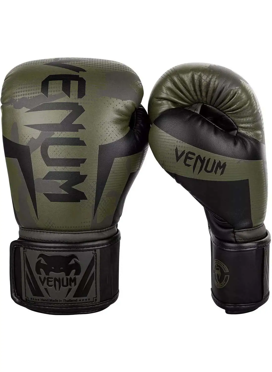 VENUM Elite Boxing Gloves-Khaki/Camo, 16Oz