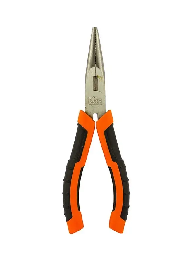 BLACK+DECKER Steel Long Nose Pliers Orange/Black