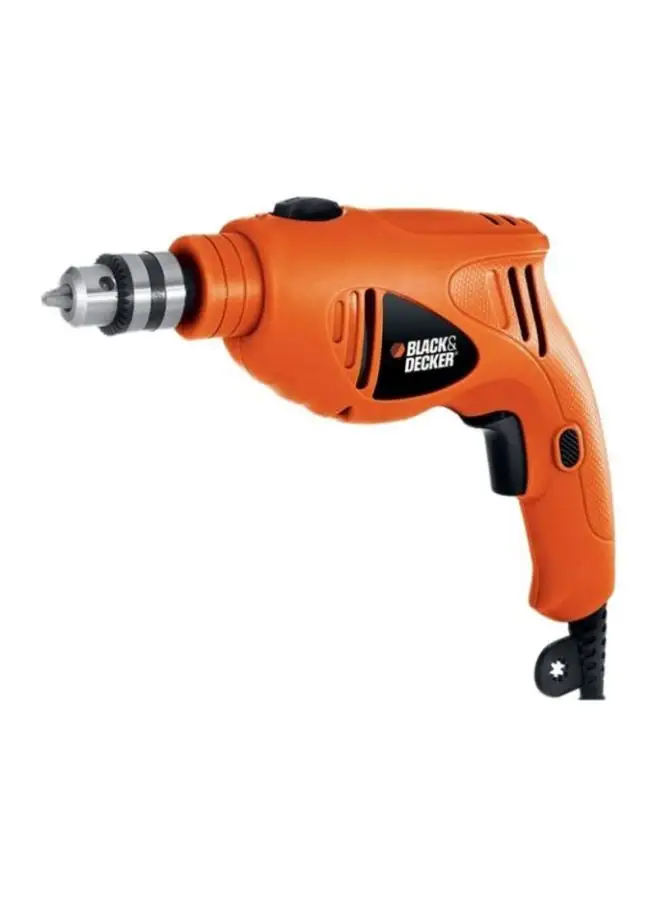 BLACK+DECKER Hammer Drill Single Speed For Wood, Steel And Masorny Drilling 500W HD5010-B5 Orange/Black