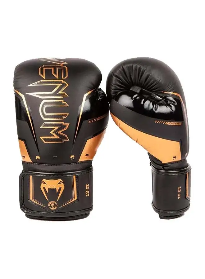 VENUM Elite Evo Boxing Gloves Black/Bronze, 16Oz