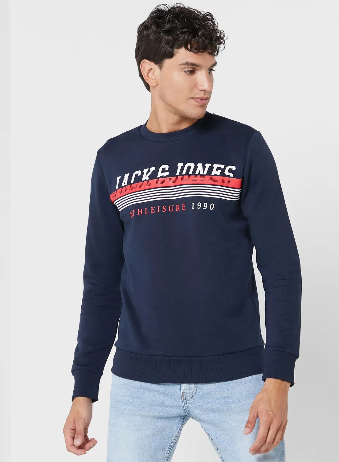 سويت شيرت بطبعة شعار من JACK & JONES