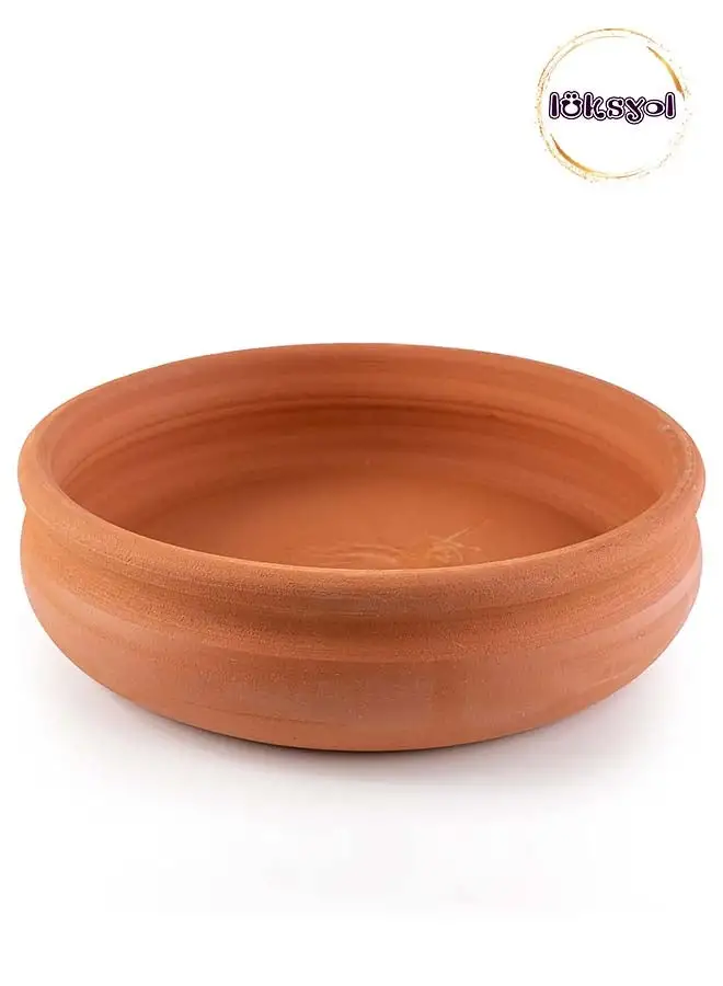 luksYol Luksyol Clay Pan For Cooking, Pan for Mexican Indian Korean Dishes, Handmade Cookware, Clay Pot or Oven, Terracotta Pot, Clay Pot For Cooking, Unglazed Clay Pots For Cooking, Clay Oven Pan 11 Inches