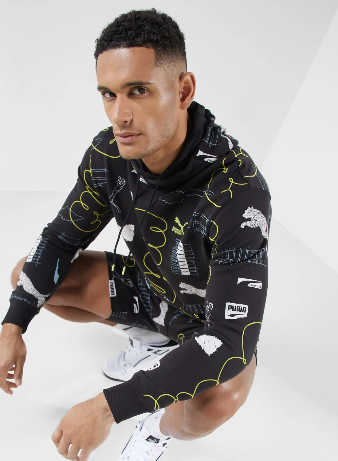 PUMA Classics Brand Love All Over Printed Hoodie