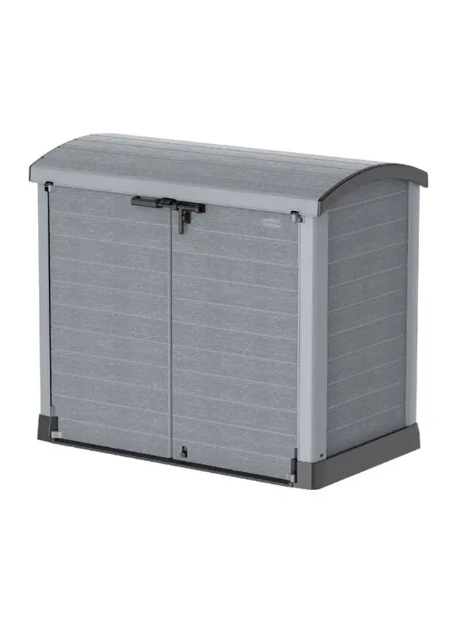 Cosmoplast Cedargrain Small Storage Shed With Arc Lid Grey 1200.0Liters