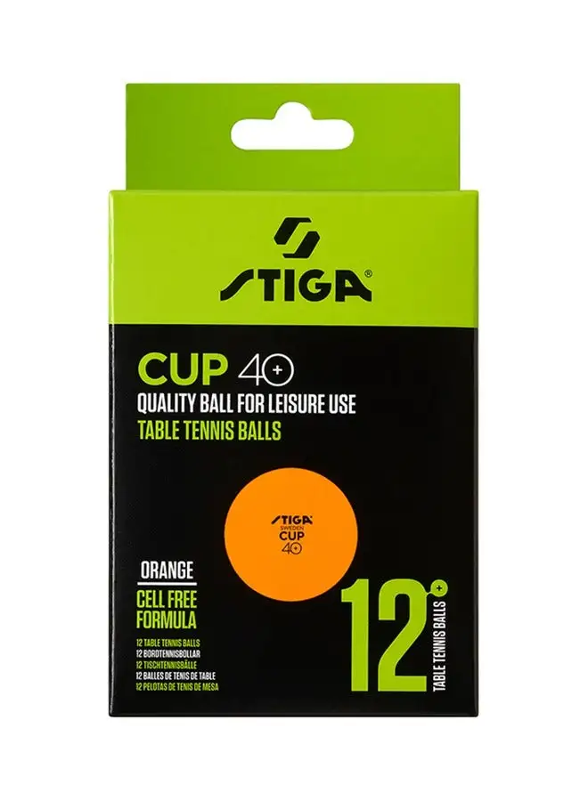 Stiga Cup Table Tennis Ball - Orange (12 Pack)