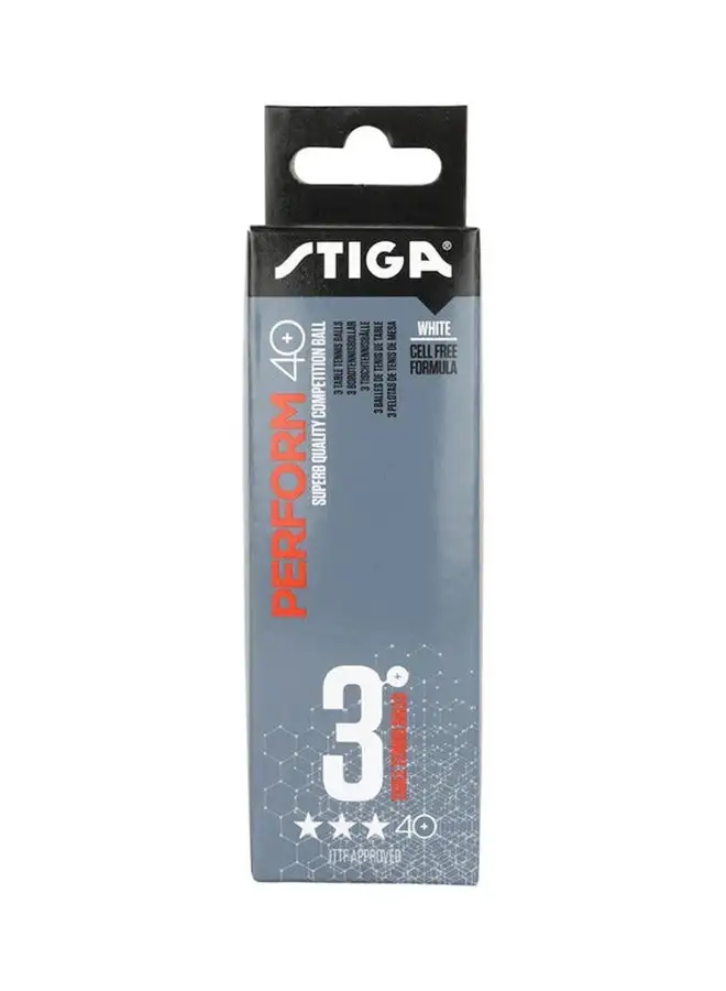 Stiga Perform Table Tennis Ball - White (3 Pacl)