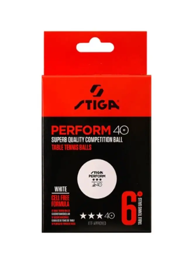 Stiga Perform 3 Star Table Tennis Ball - White (6 Pack)