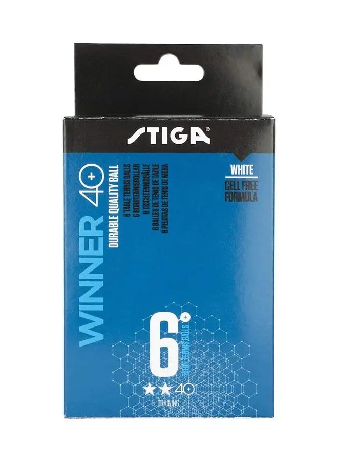 Stiga Winner Table Tennis Ball - White (6 Pack)