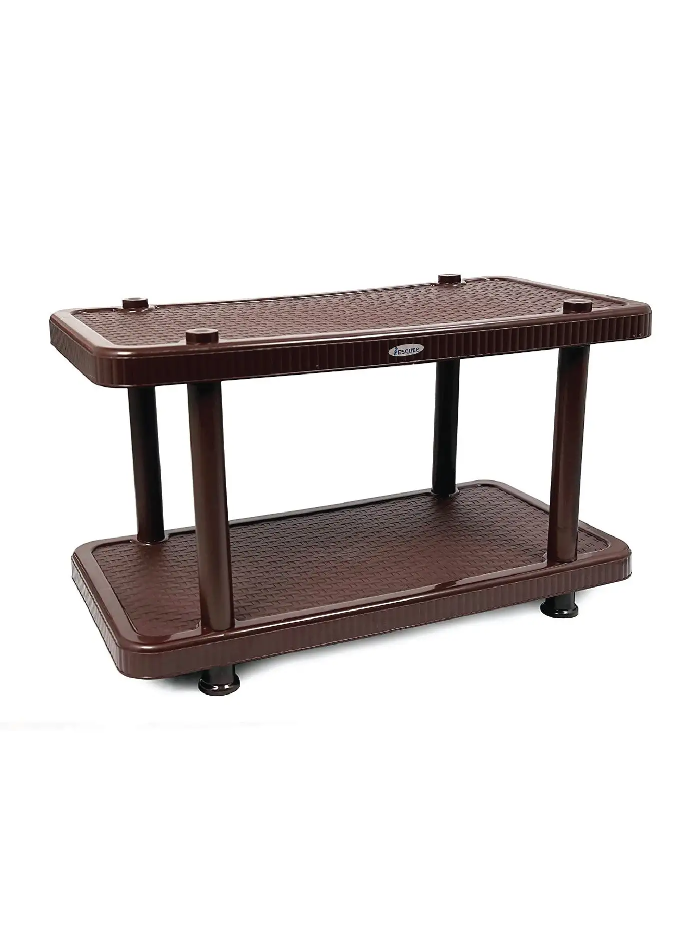 ESQUBE Esqube Coffee Table Teapoy Plastic Portable Table Brown Color