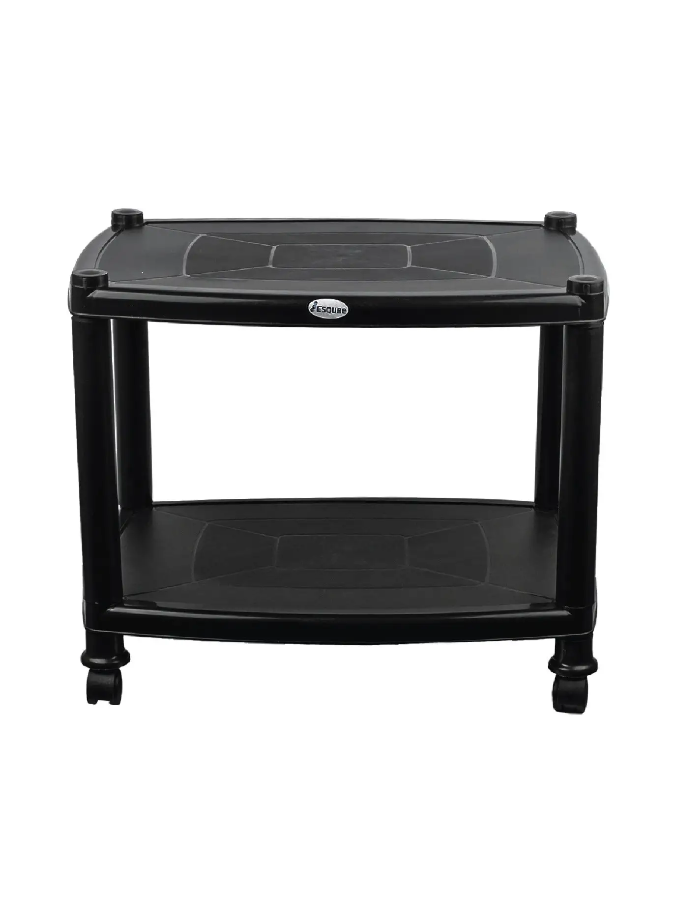 ESQUBE Esqube Sigma Rectangular Black Coffee Table with Plastic top Plastic legs  0 59x41.5x48x cm  for Laptop use/decorative Item for Ideal for use as a centerpiece