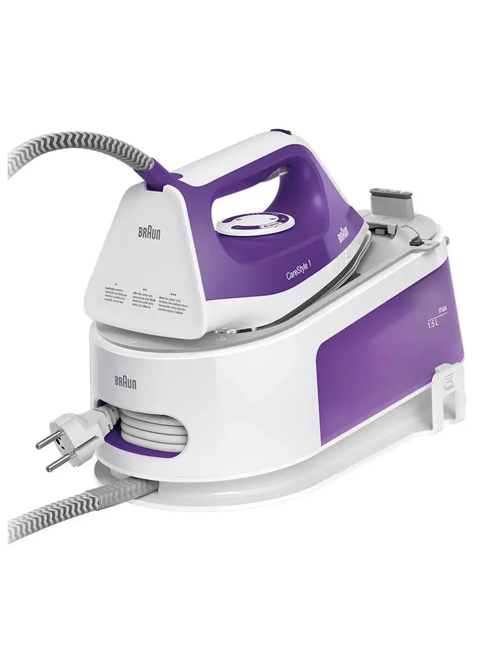 BRAUN CareStyle 1 Steam Generator Iron, World’s first FreeGlide3D soleplate 1.5 L 2200 W IS 1014 ‎White / Violet