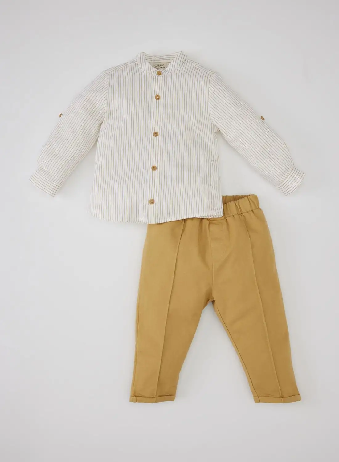 DeFacto Baby Boy Striped Poplin Shirt Trousers 2 Piece Set