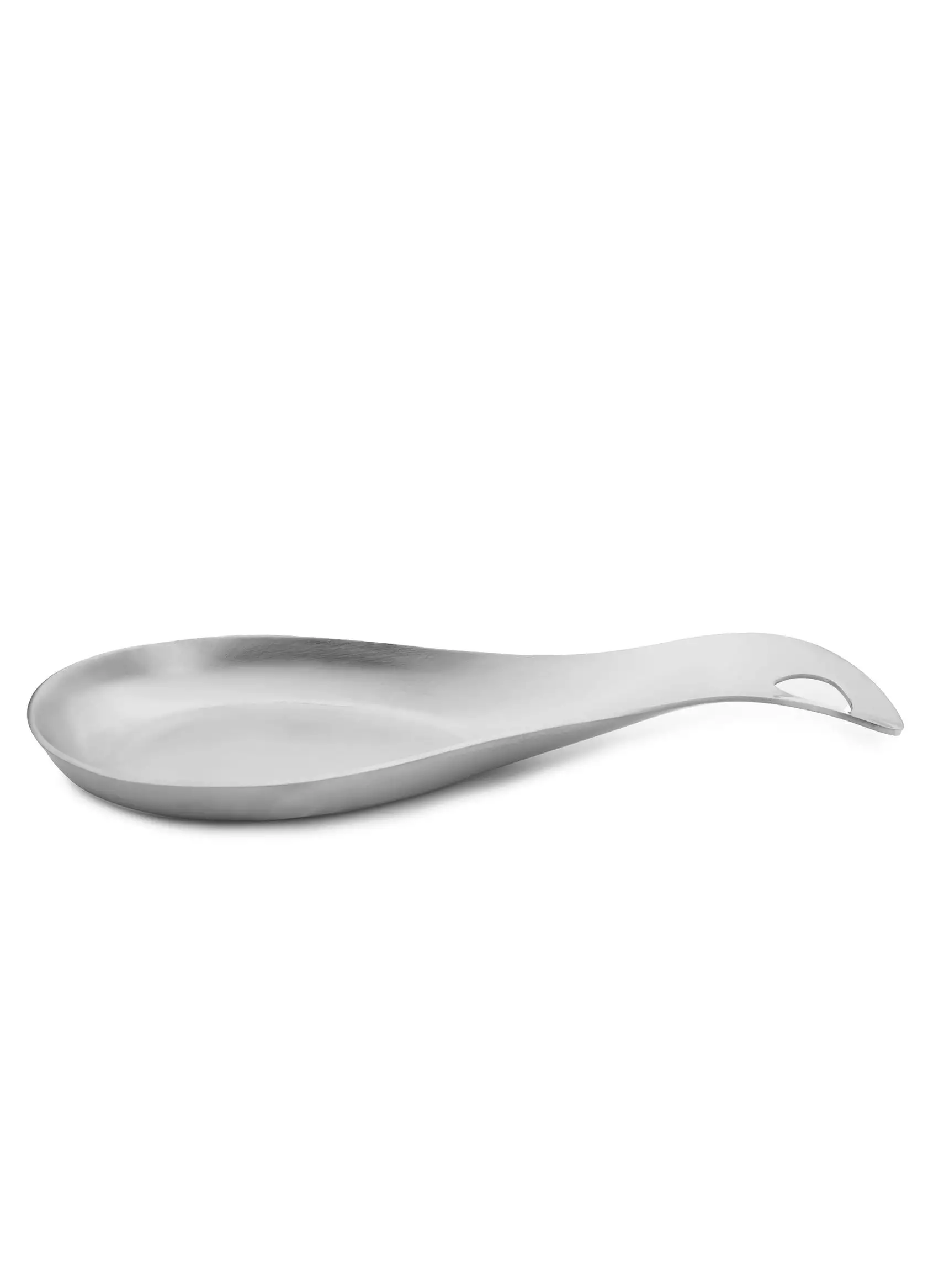 Cuisine Art Stainless Steel Spoon Rest Kitchen Tableware Spatula Holder Soup Spoon Rest Utensil Cutlery Stand Shiny Silver