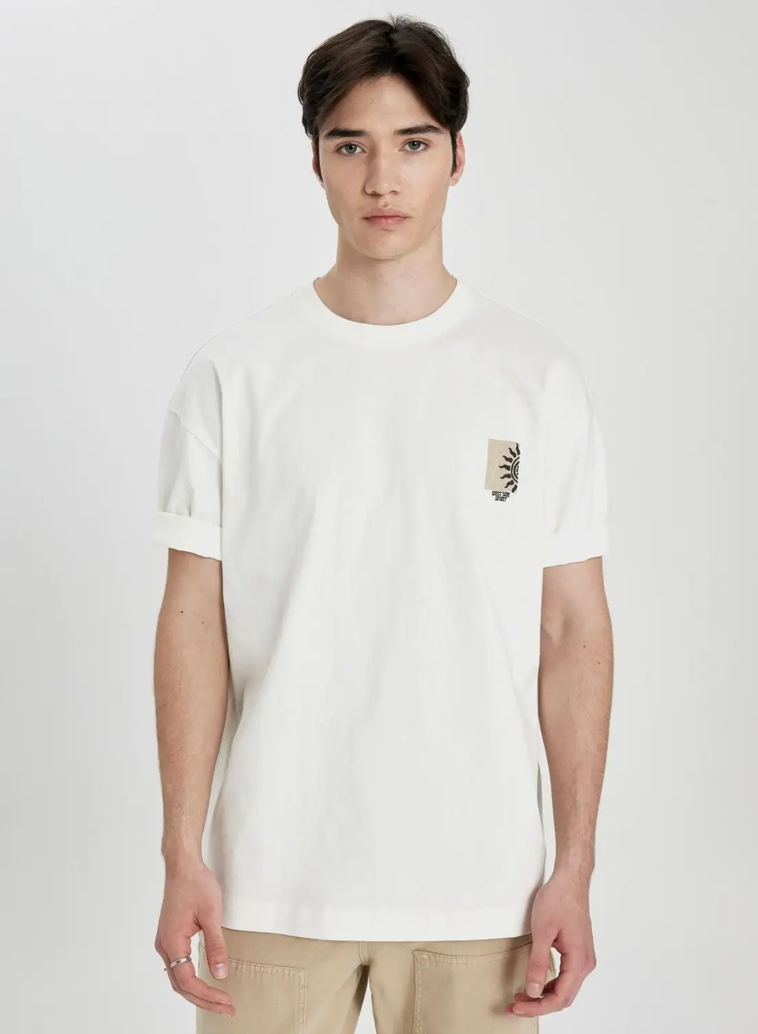 DeFacto Oversize Fit Crew Neck Printed T-Shirt