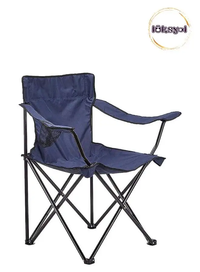 luksYol LUKSYOL Camping Chair Foldable for Adults - Beach Chair Foldable with Carry Bag - Lightweight High Back Folding Chair for Outdoor Camp, Beach, Travel, Picnic, and Hiking - Dark Blue