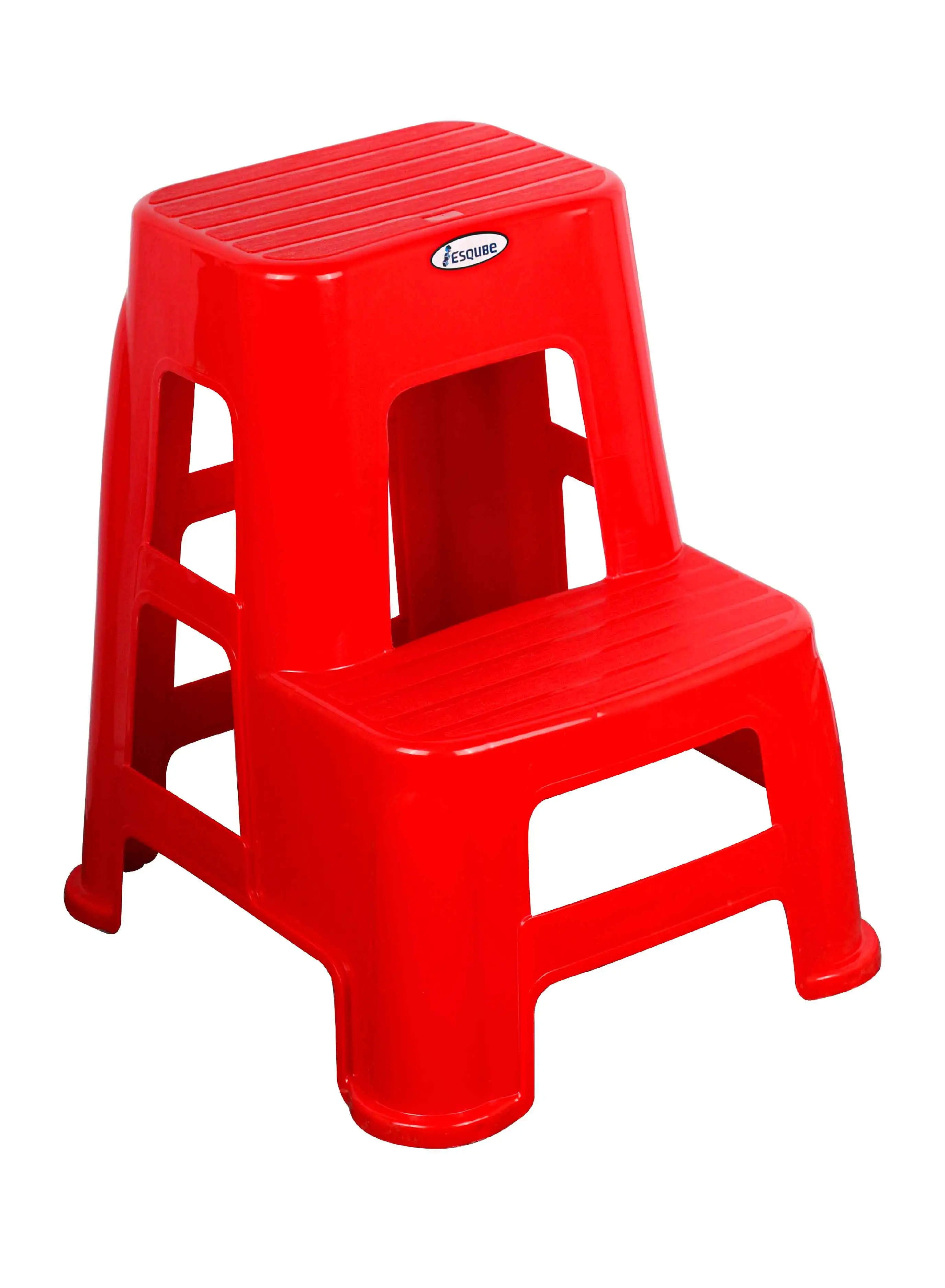 ESQUBE Esqube Plastic Ladder Step Stool Red Color