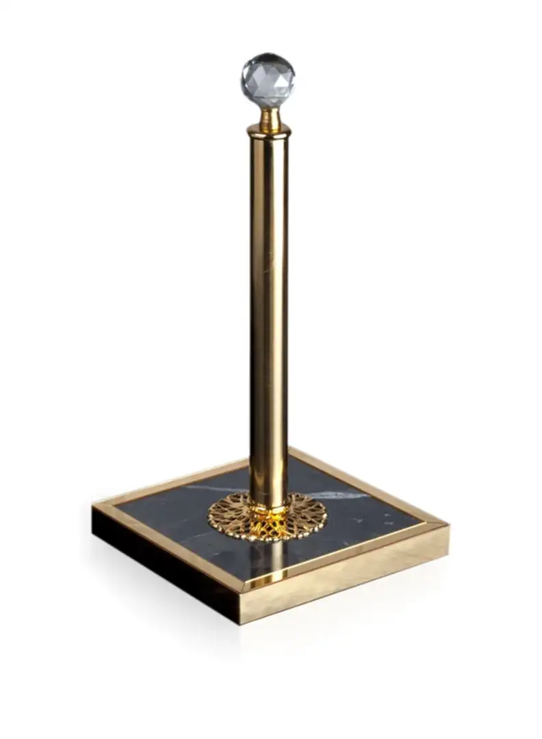 ZEYVE Star Square Towel Holder Black and Gold 31X14Cm