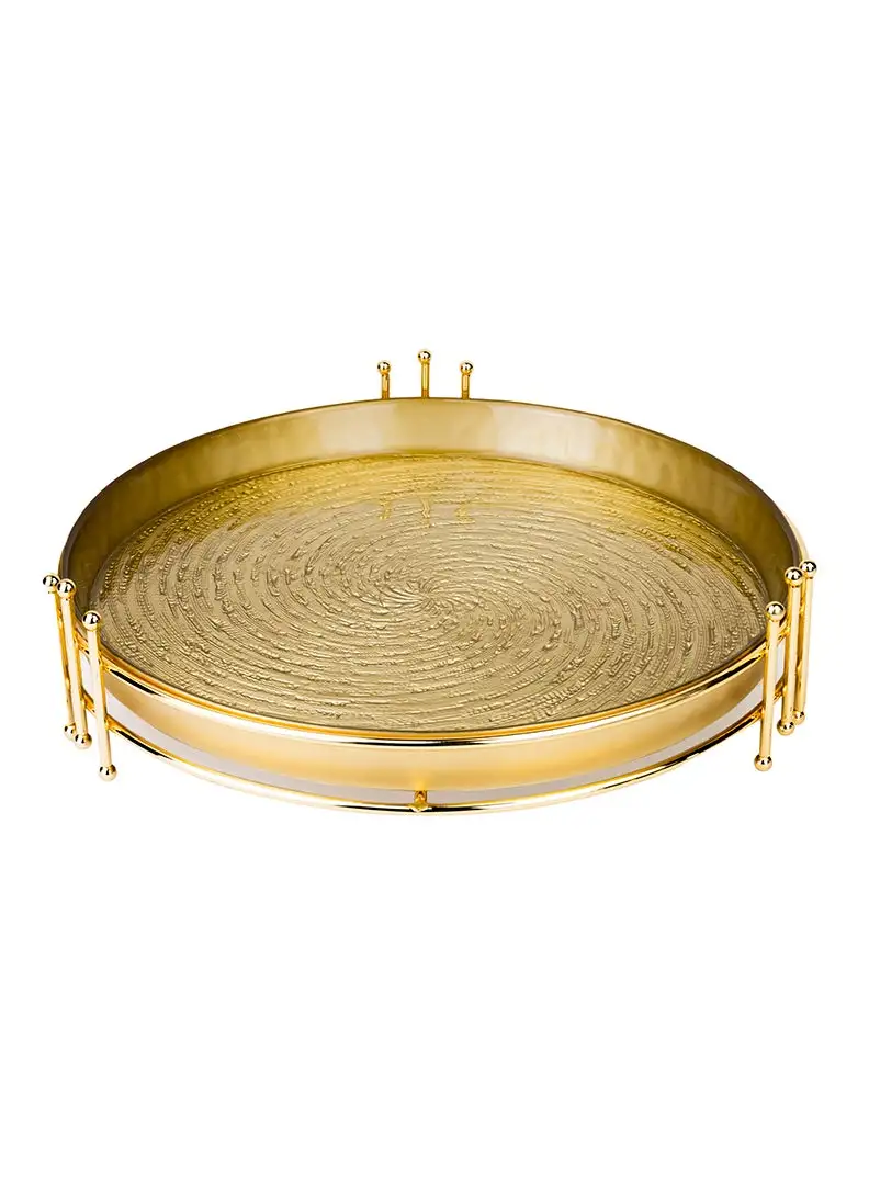 Cuisine Art ELENOR Wilma Round Serving Tray Gold 33cm