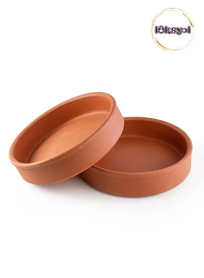 LuksYol Luksyol Clay Pan للطهي، وعاء كبير، أواني للطهي، أواني الطبخ المصنوعة يدويًا، وعاء طين للفرن، أواني طينية غير مزججة للطهي، وعاء فرن طين 11.8 بوصة