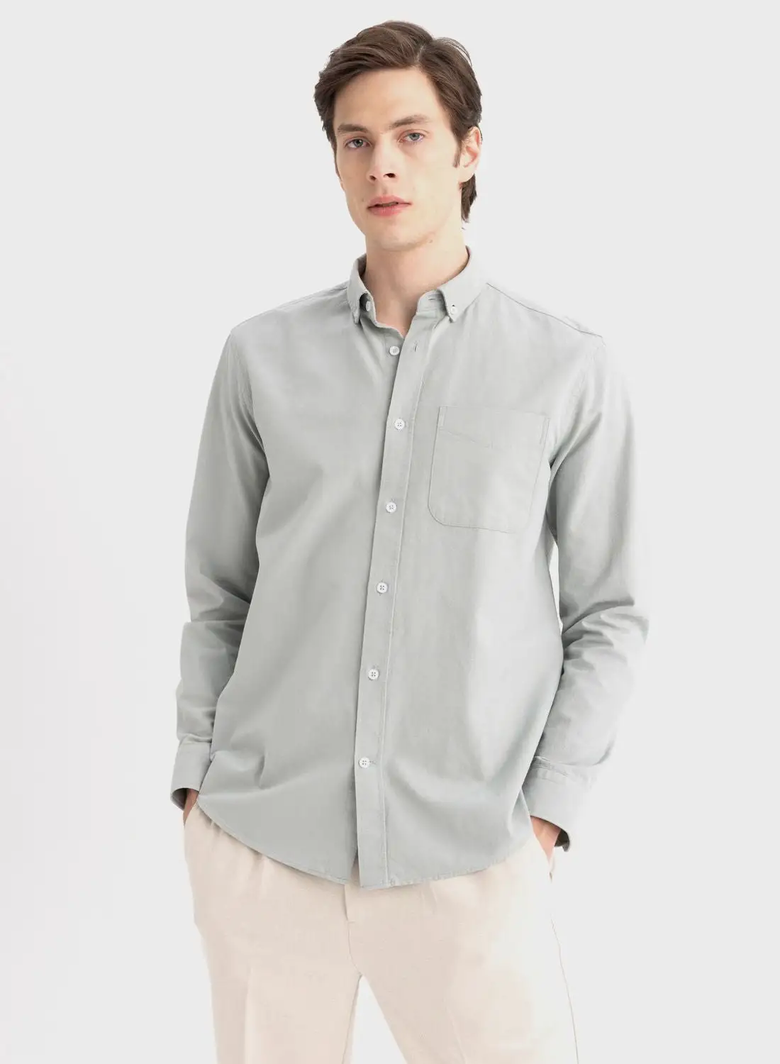 DeFacto Regular Fit Oxford Long Sleeve Shirt