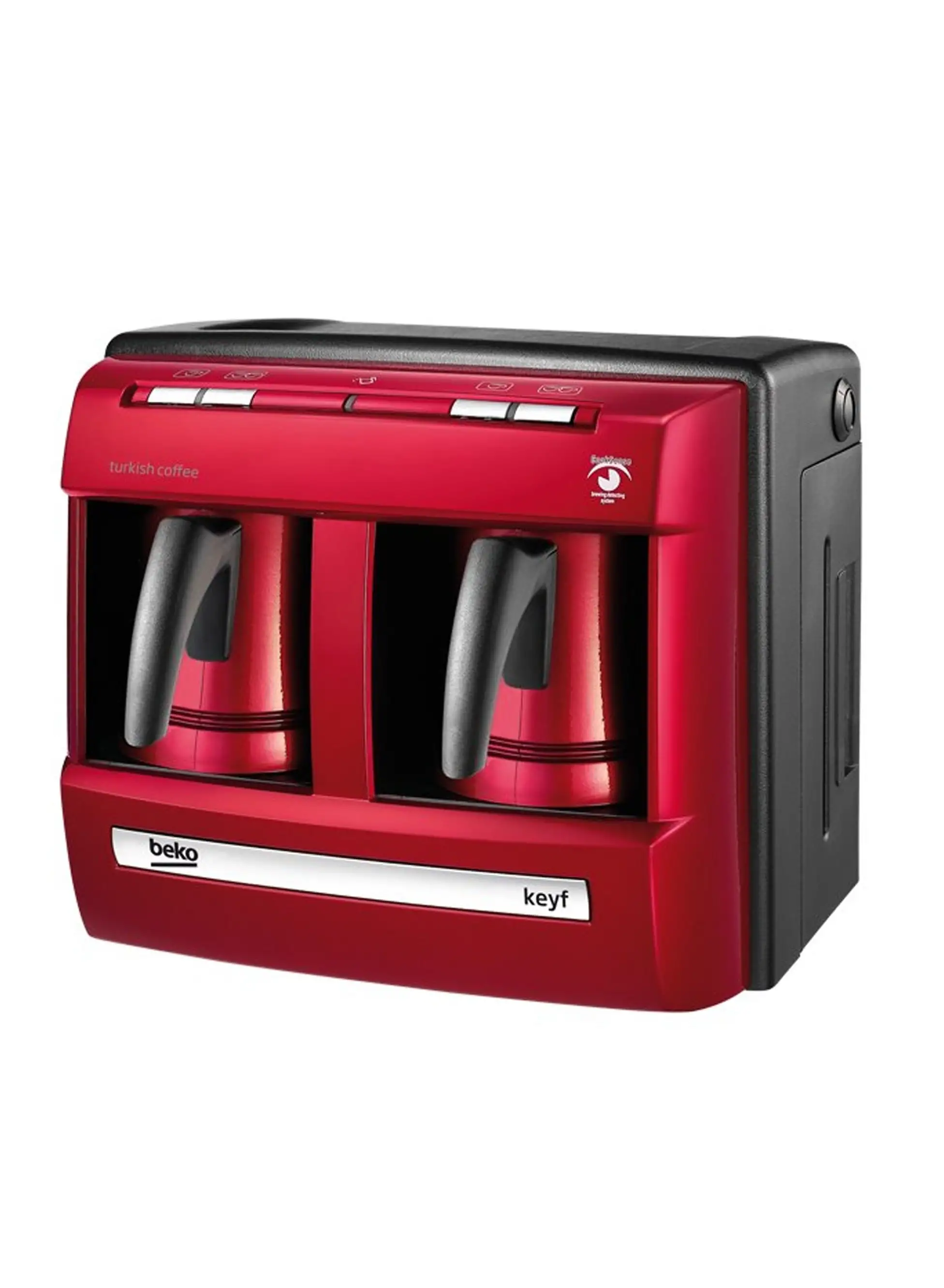 Beko Turkish Coffee Machine With Double Pot, 1200 Watts, 4 Cups, Cook Sense, Aluminium Pot, One Touch Control, Lack Of Water Indicator, SpinJet, AntiSpill, Made In Turkey - Red 0.01 L 1200 W BKK2113P Garnet