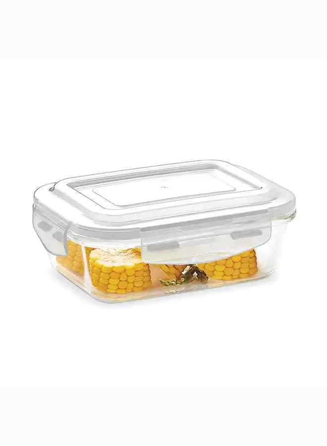 BOROSIL Borosil Klip-N-Store Rectangular Glass Storage Container With Air Tight Lid Food Storage Container Microwave Safe Container 1.04 Ltr