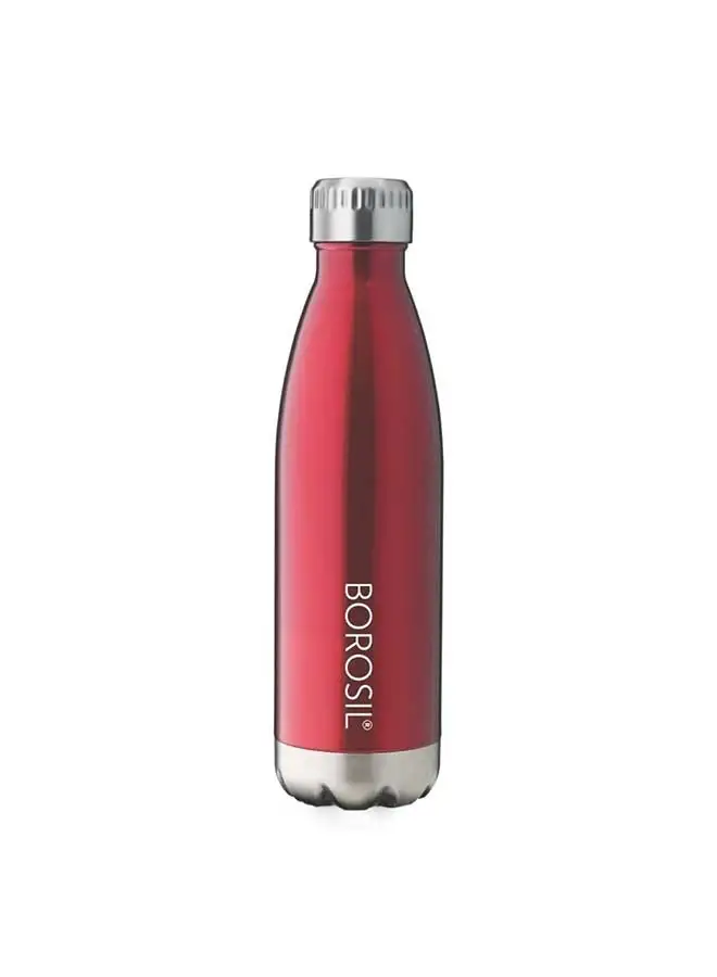 BOROSIL Borosil Vacuum Insulated Copper Coated Inner Trans Bolt Water Bottle, Sports Bottle, Yoga Bottle, Outdoor, Portableleak Proof, Reusable Water Bottle Red, 750 Ml, Fgbol0750Rd