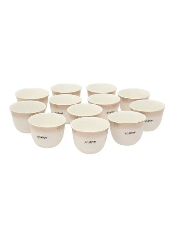 Shallow 12-Piece Cawa Cup Set 70ml Off White