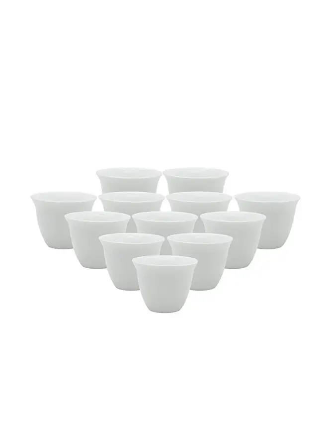 PEARL Ceramic White Cawa Cup, P00001, 12 Pcs Set