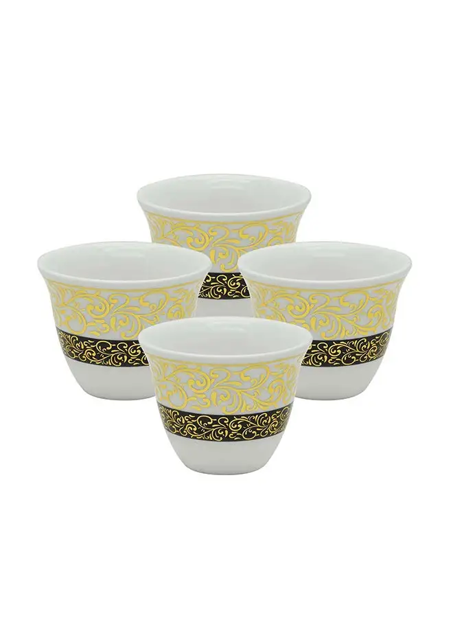 PEARL Ceramic Cawa Cup, P00005, 4 Pcs Set - Style 2, 90Ml