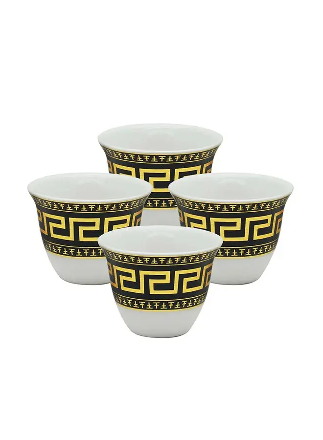 PEARL Ceramic Cawa Cup, P00007, 4 Pcs Set - Style 4, 90Ml