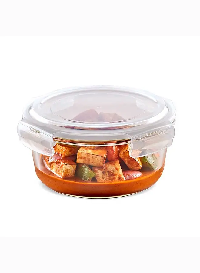 BOROSIL Borosil Klip-N-Store Round Glass Storage Container With Air Tight Lid Food Storage Container Microwave Safe Container 950 ml