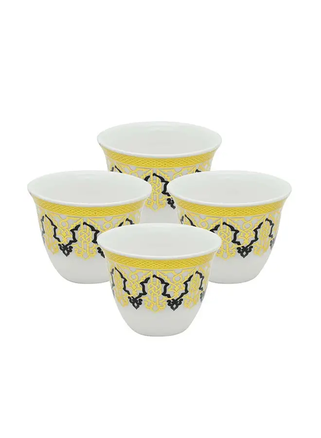 PEARL Ceramic Cawa Cup, P00006, 4 Pcs Set - Style 3, 90Ml